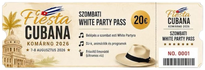 Szombati White Party Pass (20 €)
